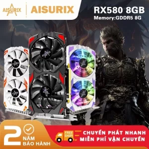 AISURIX Card màn hình VGA RX 580 8GB 100% New AMD GDDR5 PC Gaming Black Myth Wukong